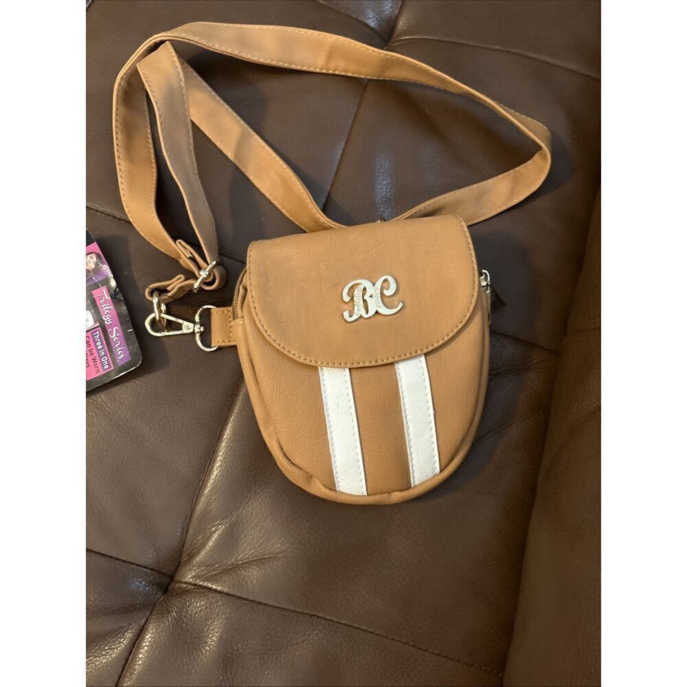 Bulldog Trilogy Series Small/Mini Pistol Holster Purse Tan/White Leather